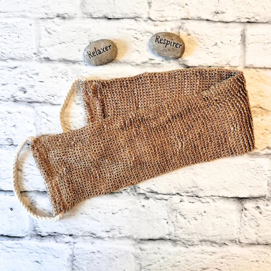 Bande exfoliante naturelle pour le dos en jute - Image 3