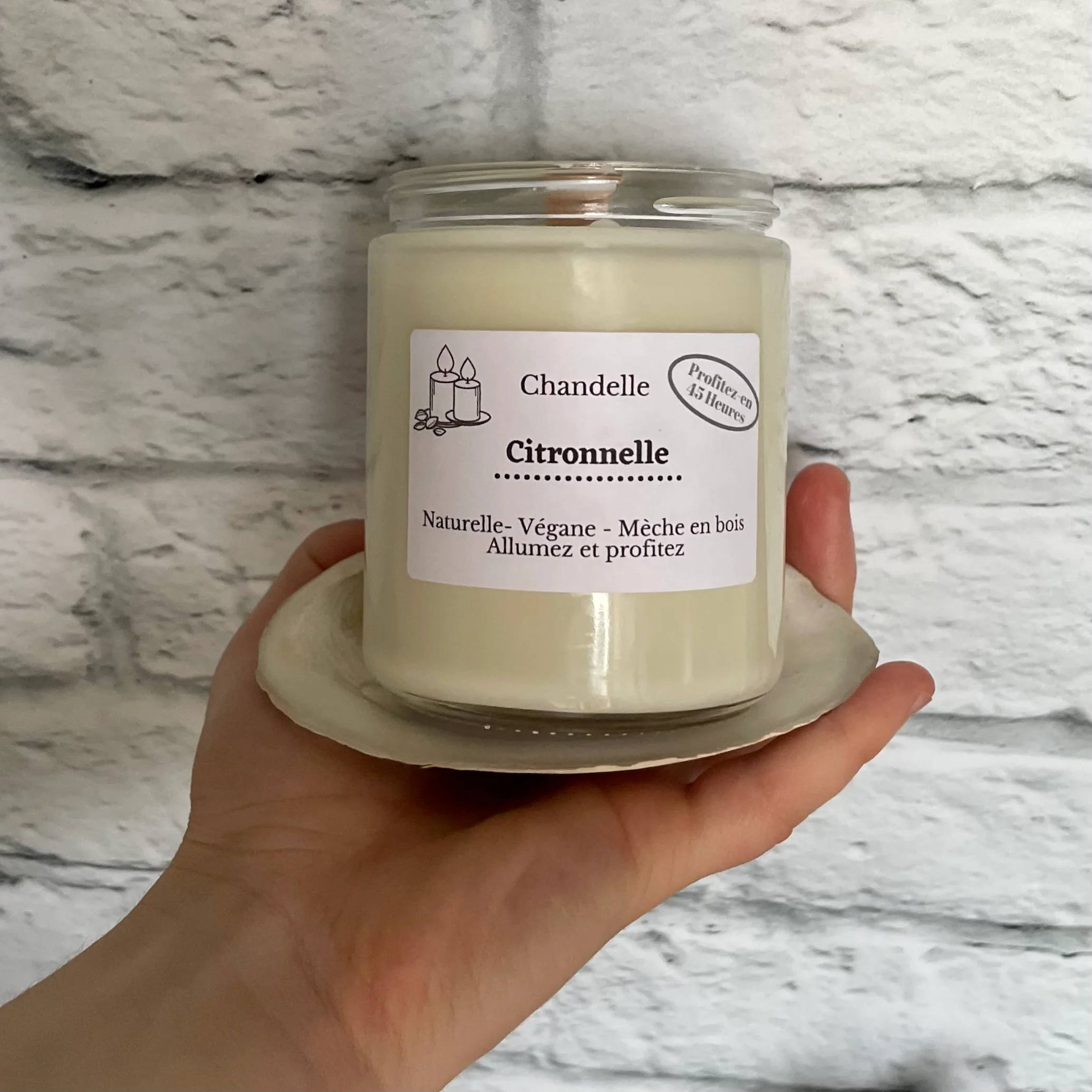 Bougie à la citronnelle: soya et mèche de bois - Image 4