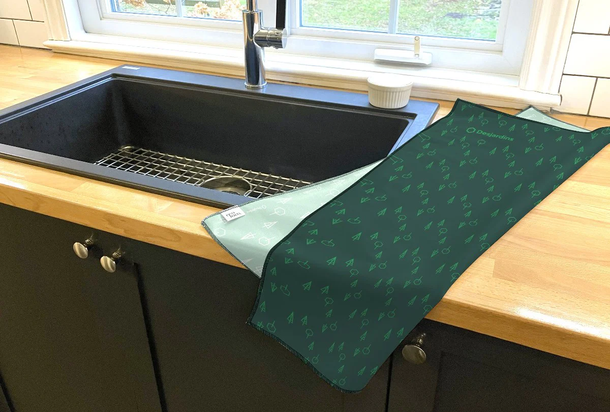 Serviette, linge à vaisselle en microfibre fabriqué au Québec à personnaliser - Image 4
