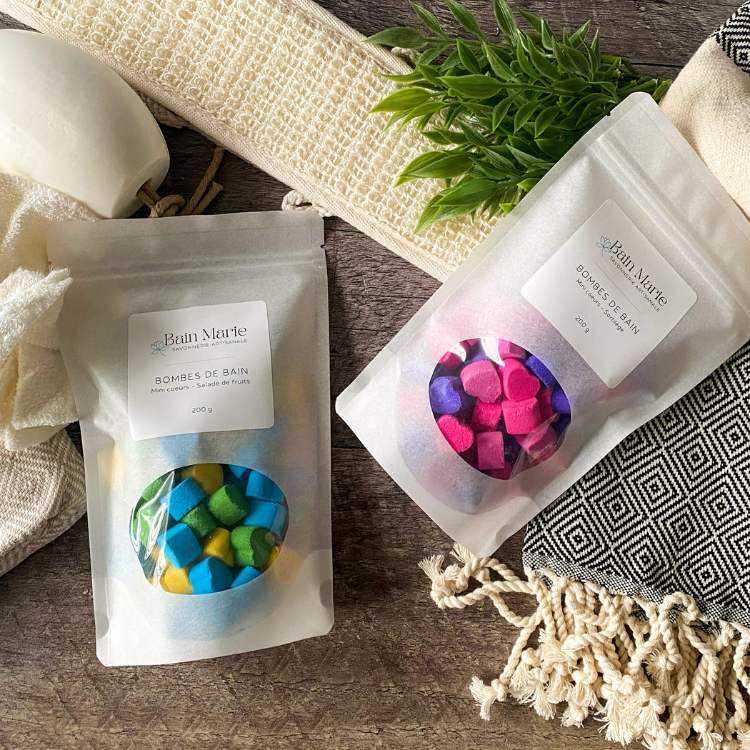 Mini bombes de bain en forme de cœur: Fait à la main