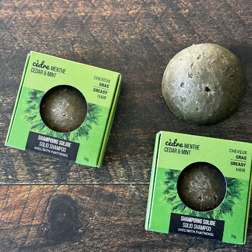 Shampoing solide pour cheveux gras – Cèdre et menthe - Image 2