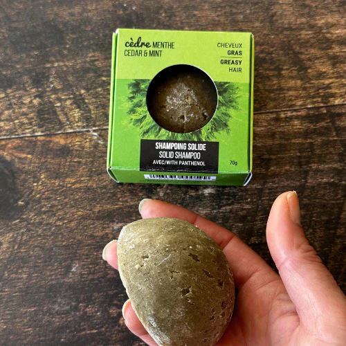 Shampoing solide pour cheveux gras – Cèdre et menthe - Image 3