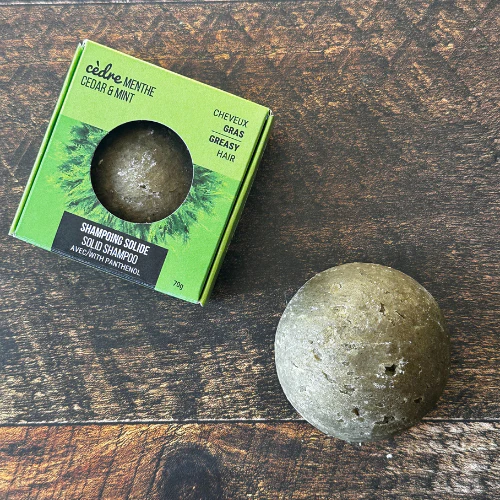 Shampoing solide pour cheveux gras – Cèdre et menthe - Image 4